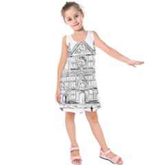 Line Art Architecture Church Italy Kids  Sleeveless Dress by Sapixe