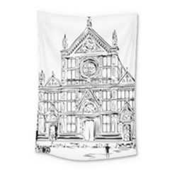 Line Art Architecture Church Italy Small Tapestry by Sapixe