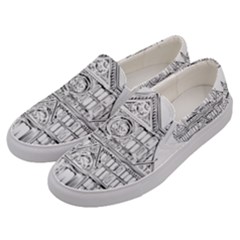 Line Art Architecture Church Italy Men s Canvas Slip Ons by Sapixe