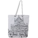 Line Art Architecture Church Italy Full Print Rope Handle Tote (Large) View1