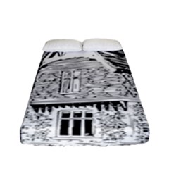 Line Art Architecture Old House Fitted Sheet (full/ Double Size) by Sapixe