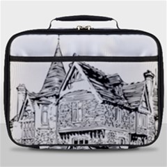 Line Art Architecture Old House Full Print Lunch Bag by Sapixe