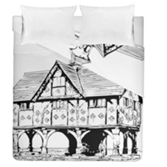 Line Art Architecture Vintage Old Duvet Cover Double Side (queen Size) by Sapixe