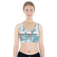 Owl Animal Daisy Flower Stripes Sports Bra With Pocket by Sapixe