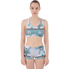 Owl Animal Daisy Flower Stripes Work It Out Gym Set by Sapixe