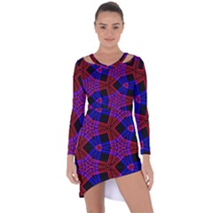 Pattern Abstract Wallpaper Art Asymmetric Cut-out Shift Dress