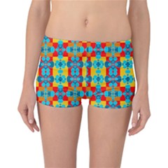 Pop Art Abstract Design Pattern Reversible Boyleg Bikini Bottoms by Sapixe