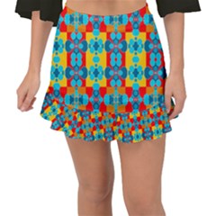 Pop Art Abstract Design Pattern Fishtail Mini Chiffon Skirt by Sapixe