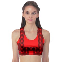 Sierpinski Carpet Plane Fractal Sports Bra by Sapixe