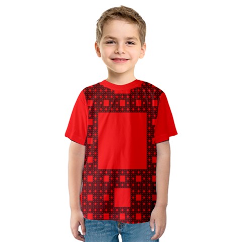 Sierpinski Carpet Plane Fractal Kids  Sport Mesh Tee by Sapixe