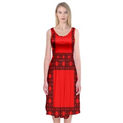 Sierpinski Carpet Plane Fractal Midi Sleeveless Dress by Sapixe