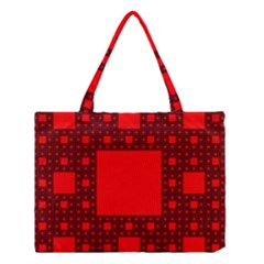 Sierpinski Carpet Plane Fractal Medium Tote Bag by Sapixe