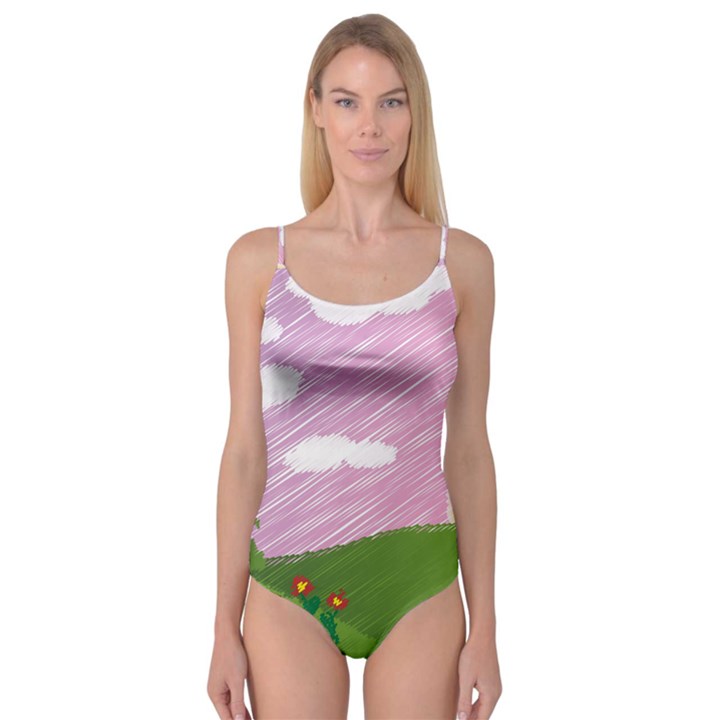 Pine Trees Trees Sunrise Sunset Camisole Leotard 