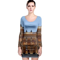 Municipal Theatre Of Sao Paulo Brazil Long Sleeve Bodycon Dress by Sapixe