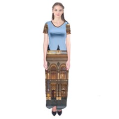 Municipal Theatre Of Sao Paulo Brazil Short Sleeve Maxi Dress by Sapixe