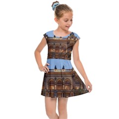 Municipal Theatre Of Sao Paulo Brazil Kids Cap Sleeve Dress by Sapixe