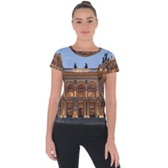 Municipal Theatre Of Sao Paulo Brazil Short Sleeve Sports Top  by Sapixe