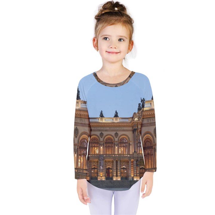 Municipal Theatre Of Sao Paulo Brazil Kids  Long Sleeve Tee