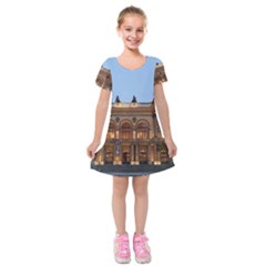 Municipal Theatre Of Sao Paulo Brazil Kids  Short Sleeve Velvet Dress by Sapixe