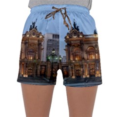 Municipal Theatre Of Sao Paulo Brazil Sleepwear Shorts by Sapixe