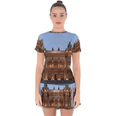 Municipal Theatre Of Sao Paulo Brazil Drop Hem Mini Chiffon Dress by Sapixe