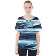 Texture Fractal Frax Hd Mathematics V-neck Dolman Drape Top by Sapixe