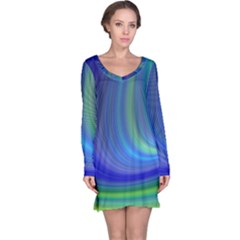 Space Design Abstract Sky Storm Long Sleeve Nightdress by Sapixe