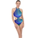 Space Design Abstract Sky Storm Halter Side Cut Swimsuit View1