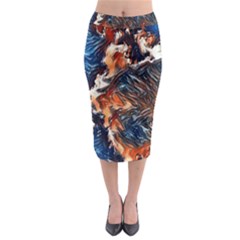 Wow Art Brave Vintage Style Midi Pencil Skirt