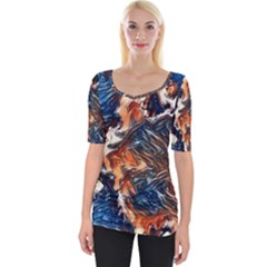 Wow Art Brave Vintage Style Wide Neckline Tee