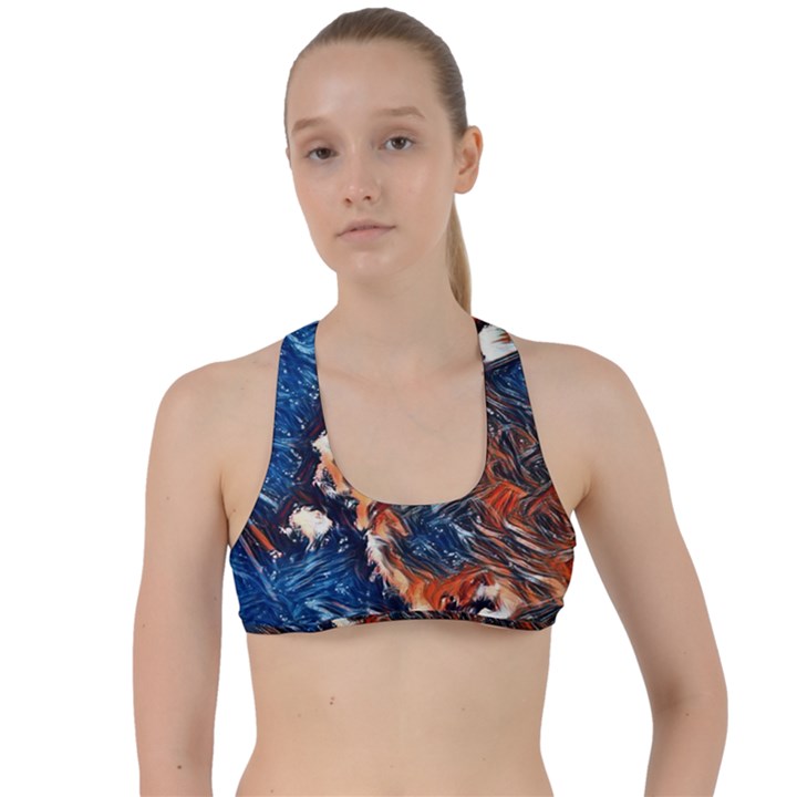 Wow Art Brave Vintage Style Criss Cross Racerback Sports Bra