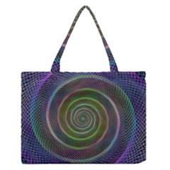 Spiral Fractal Digital Modern Zipper Medium Tote Bag by Sapixe