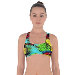 Yellow Dolphins   Blue Lagoon 6 Got No Strings Sports Bra