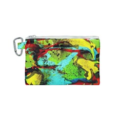 Yellow Dolphins   Blue Lagoon 6 Canvas Cosmetic Bag (small) by bestdesignintheworld