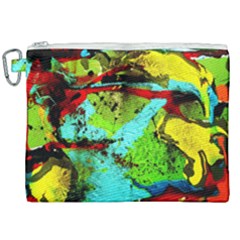 Yellow Dolphins   Blue Lagoon 6 Canvas Cosmetic Bag (xxl) by bestdesignintheworld