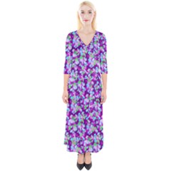 Floral Sylvie s Quarter Sleeve Wrap Maxi Dress