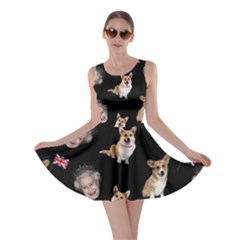 Queen Elizabeth s Corgis Pattern Skater Dress by Valentinaart