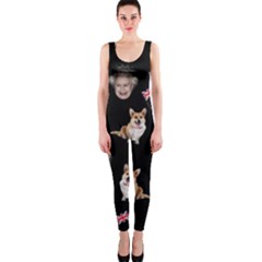 Queen Elizabeth s Corgis Pattern One Piece Catsuit by Valentinaart