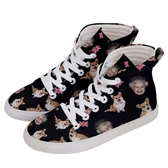 Queen Elizabeth s Corgis Pattern Men s Hi-top Skate Sneakers by Valentinaart