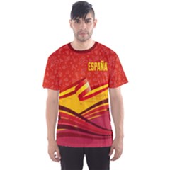 Red Spain Football Men s Sports Mesh Tee