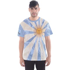 Corn Flower Blue Argentina Football Men s Sports Mesh Tee