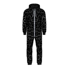 Cracked Dark Texture Pattern Hooded Jumpsuit (kids)