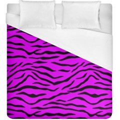 Hot Neon Pink And Black Tiger Stripes Duvet Cover (king Size) by PodArtist