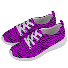 Hot Neon Pink And Black Tiger Stripes Women s Lightweight Sports Shoes by PodArtist