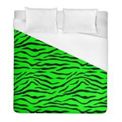 Bright Neon Green And Black Tiger Stripes  Duvet Cover (full/ Double Size)