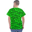 Bright Neon Green and Black Tiger Stripes  Men s V-Neck Scrub Top View2