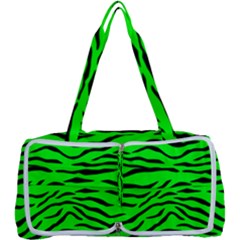 Bright Neon Green And Black Tiger Stripes  Multi Function Bag	 by PodArtist