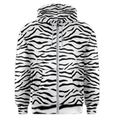 Black And White Tiger Stripes Men s Zipper Hoodie by PodArtist