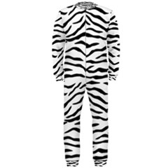 Black And White Tiger Stripes Onepiece Jumpsuit (men)  by PodArtist