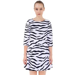 Black And White Tiger Stripes Smock Dress by PodArtist